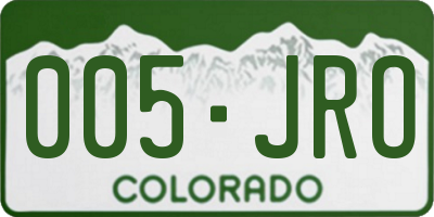 CO license plate 005JRO