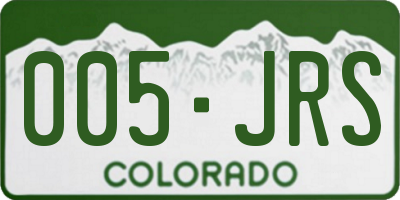 CO license plate 005JRS