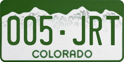 CO license plate 005JRT