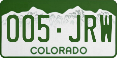CO license plate 005JRW
