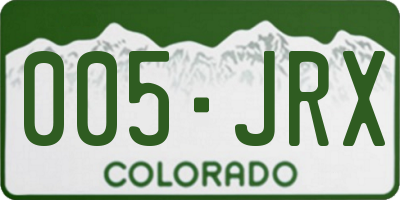 CO license plate 005JRX