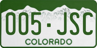 CO license plate 005JSC