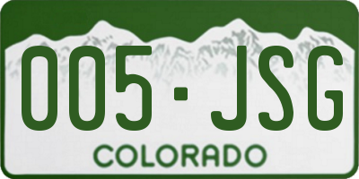 CO license plate 005JSG