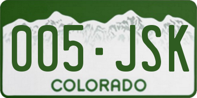 CO license plate 005JSK
