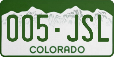 CO license plate 005JSL