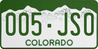 CO license plate 005JSO