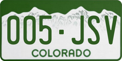 CO license plate 005JSV