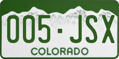 CO license plate 005JSX