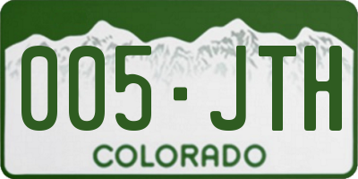 CO license plate 005JTH