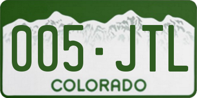 CO license plate 005JTL