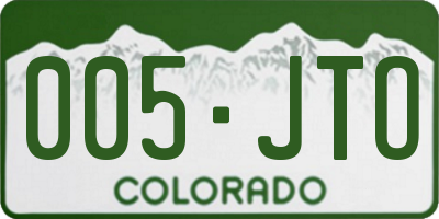 CO license plate 005JTO