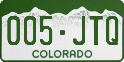 CO license plate 005JTQ