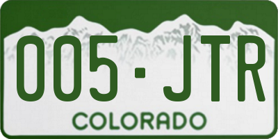 CO license plate 005JTR