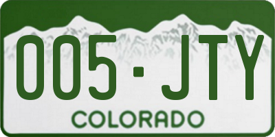CO license plate 005JTY