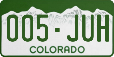 CO license plate 005JUH
