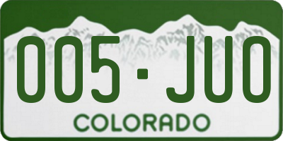 CO license plate 005JUO