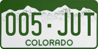 CO license plate 005JUT