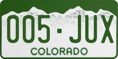 CO license plate 005JUX