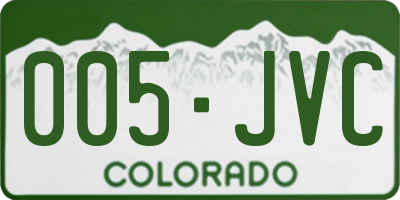 CO license plate 005JVC
