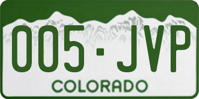 CO license plate 005JVP