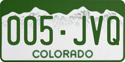 CO license plate 005JVQ