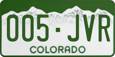 CO license plate 005JVR