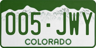 CO license plate 005JWY