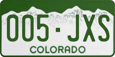 CO license plate 005JXS