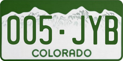CO license plate 005JYB
