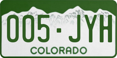 CO license plate 005JYH