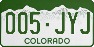 CO license plate 005JYJ