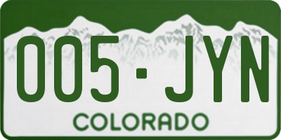CO license plate 005JYN
