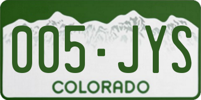 CO license plate 005JYS