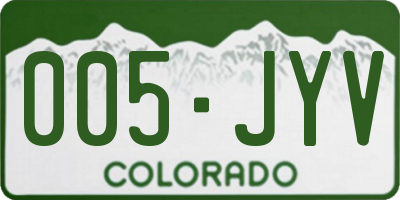 CO license plate 005JYV