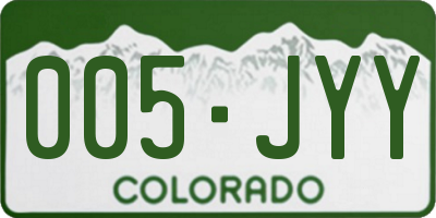CO license plate 005JYY