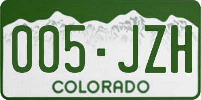 CO license plate 005JZH