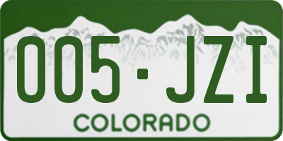 CO license plate 005JZI