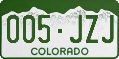 CO license plate 005JZJ