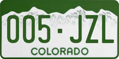 CO license plate 005JZL
