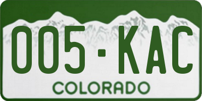 CO license plate 005KAC