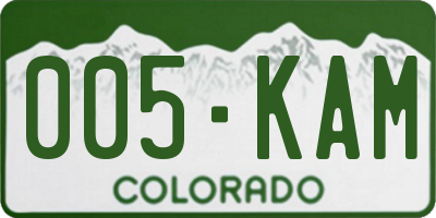 CO license plate 005KAM
