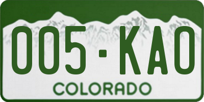 CO license plate 005KAO