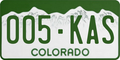 CO license plate 005KAS
