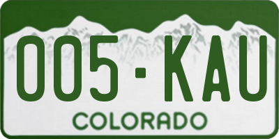 CO license plate 005KAU