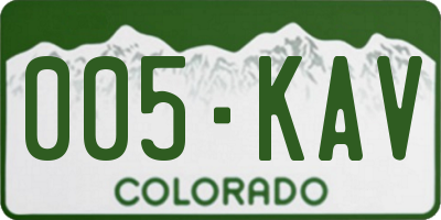 CO license plate 005KAV