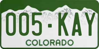 CO license plate 005KAY