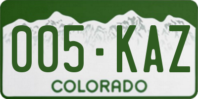 CO license plate 005KAZ