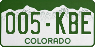 CO license plate 005KBE