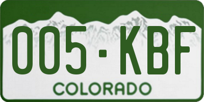 CO license plate 005KBF