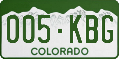 CO license plate 005KBG